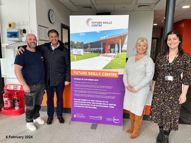 Lib Dem candidate Khalil Yousuf (second from left) on a visit to Bordon's Future Skills Centre
