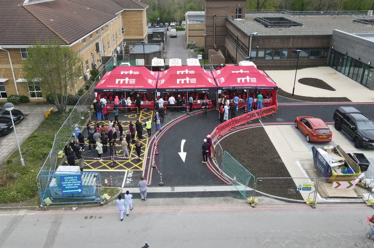 RRT tents set up at Royal Surrey (RRT)