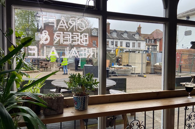 Businesses including Ten Tun Tap House will be closed when filming commences on Tuesday – but are open this weekend for film buffs to grab a brew while watching the set take shape