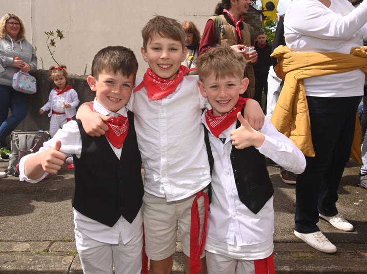 Giving the thumbs up are Callum, Billy and Oliver. (Picture: Adrian Jasper)