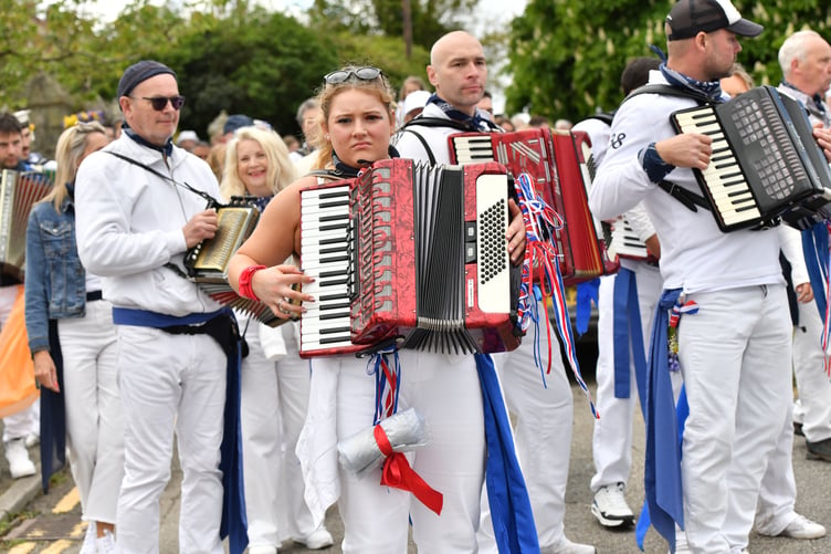 The Blue Oss Accordian players. (Picture: Adrian Jasper)
