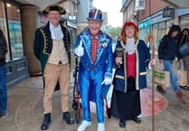 Town crier makes royal announcement to Bank Holiday shoppers in Petersfield