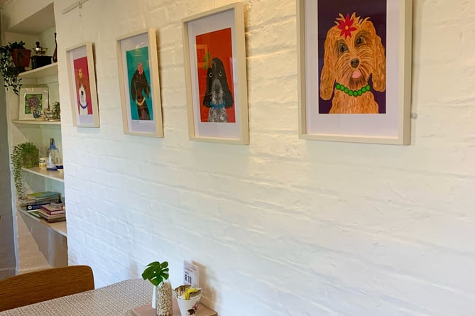 The 'Puppy Love' Exhibition on display in the Farnham Maltings cafe (Farnham Maltings)