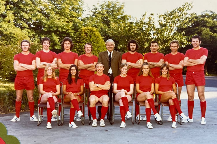 Farnham's 1974 It's a Knockout team pictured during their run to the Jeux Sans Frontières final in Holland