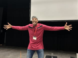 Poet Adisa performs for Year 9 pupils