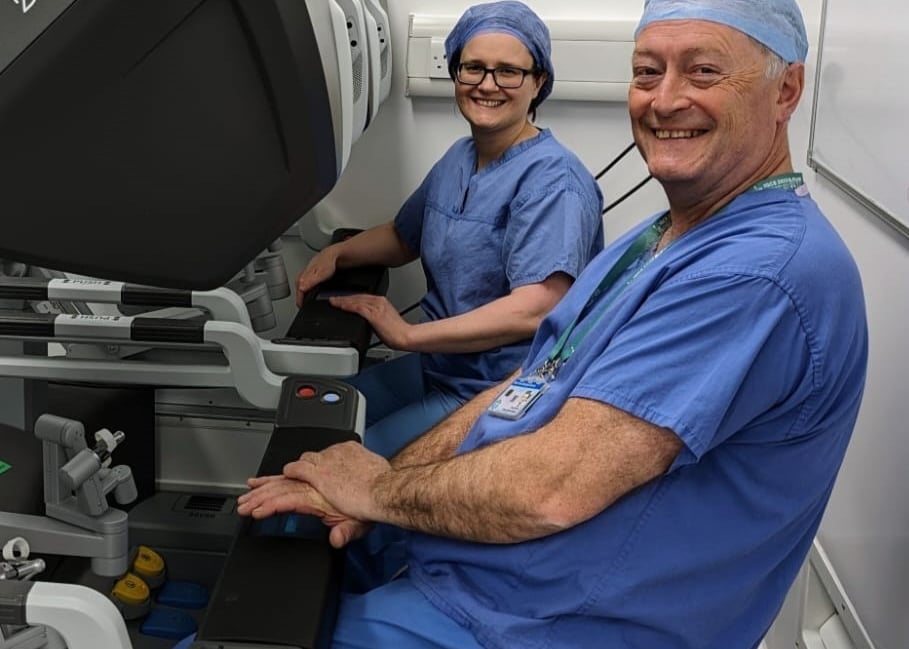 <p>Christina Uwins, surgeon and sub-speciality fellow in gynaecological oncology, and Simon Butler-Manuel, consultant surgeon in gynaecological oncology and founder/chairman of the GRACE women’s cancer charity</p>