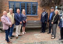 Dedicated Sir Ray & Lady Tindle bench unveiled outside Farnham cafe