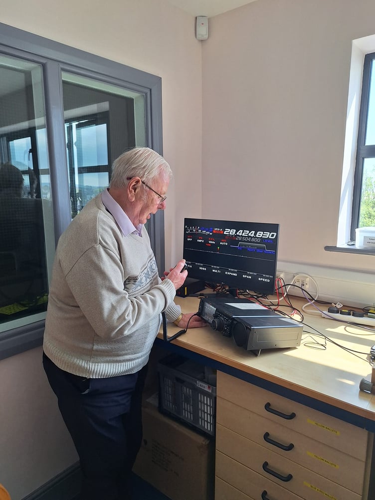 Colin Ingles using the Sight Matters Amateur Radio Club equipment