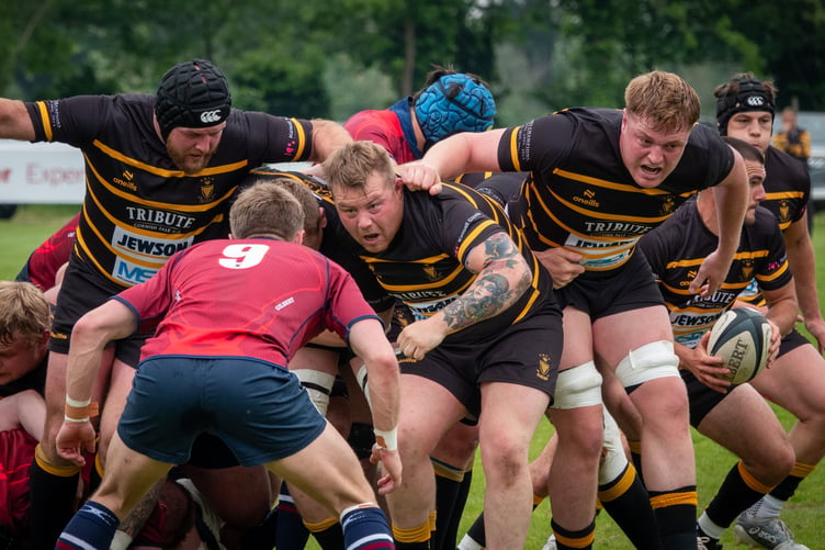 The Cornish pack advances led by Tommy Lee Southworth.
