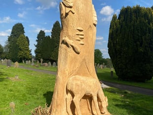 New life as sculptures for two felled trees