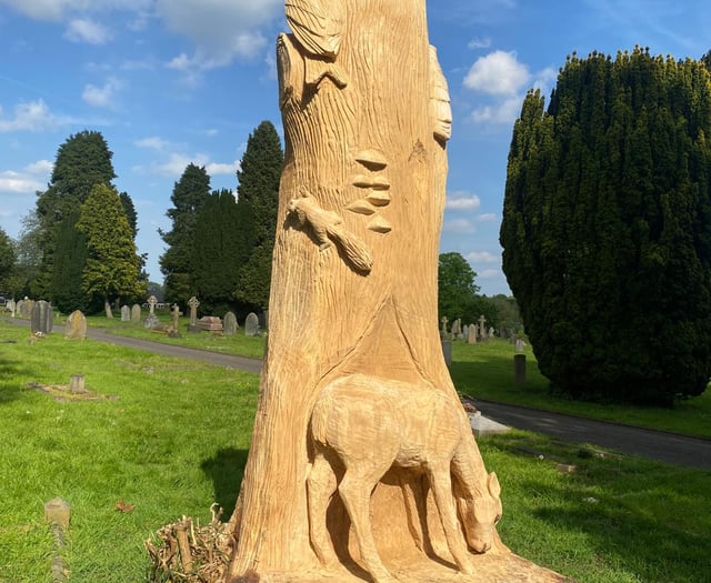 New life as sculptures for two felled trees
