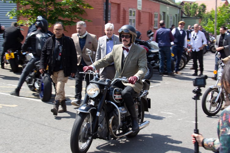 Distinguished Gentleman ride enjoy beers at Hogs Back Brewery