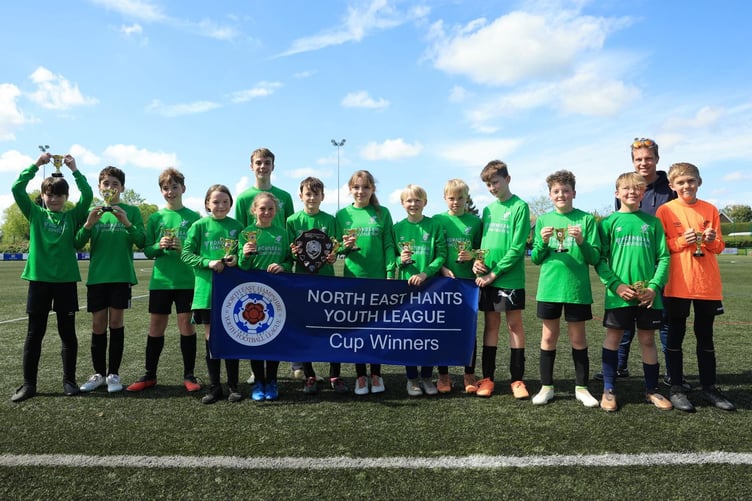 Fernhurst under-12 Terriers won the North East Hampshire Youth League Shield cup final