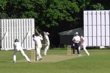 Nathan Thorpe takes the attack to Camberley and causes partner James Berry to take evasive action