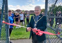 Farnham town councillor Alan Earwaker opens Badshot Lea Tennis Club's refurbished clubhouse