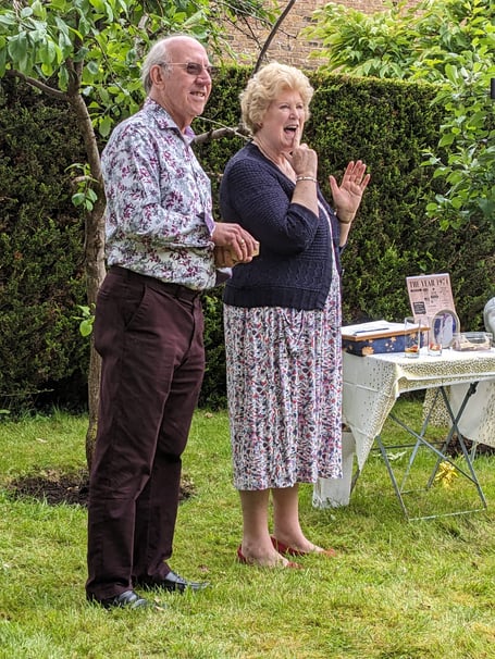 John & Gillian having a great time at the celebration of their 50th wedding anniversary