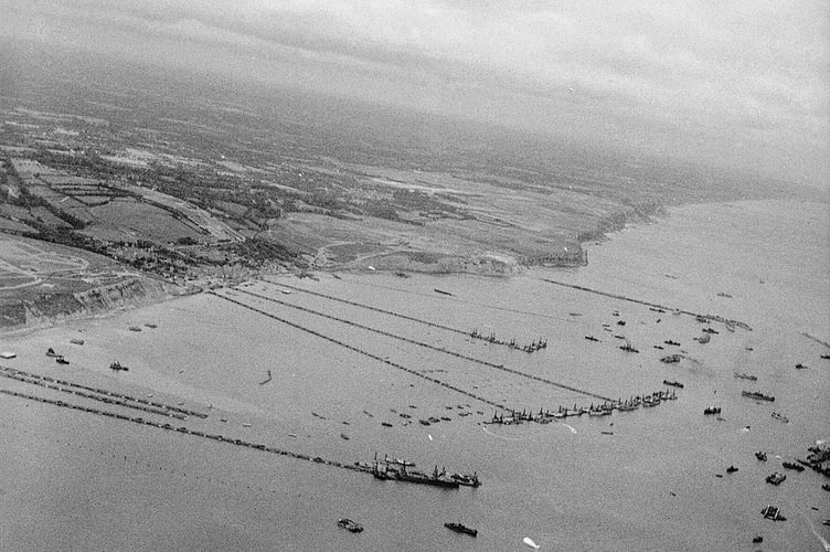 The Mulberry harbour at Arromanches in Normandy