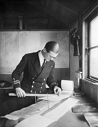 Robert Lochner at work, designing the Mulberry harbours