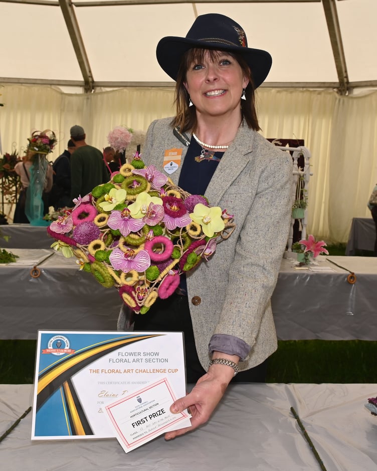 Elaine Reynolds of Delabole was over the moon to discover she had received the Challenge Cup with her incredibly intricate floral pillow. Having used old shower curtains and wire for the base, Elaine carefully placed delicate flowers on the structure to create something truly unique. She said: "I was 16 when I started showing at shows like this — I just love it! When I found out I had won the cup I burst into tears. My son Dexter has also won two cups as well, which was a surprise for him but I couldn't be prouder. He put so much effort in and made his displays all by himself, I wasn't allowed to get involved, which makes it all the more special."