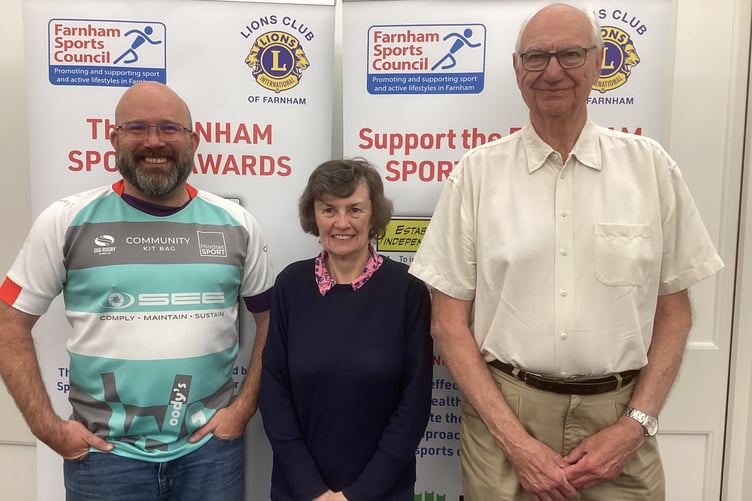 Mat Mason (left), Joanne Watson and Ian Carter were the speakers at the latest Farnham Sports Council meeting