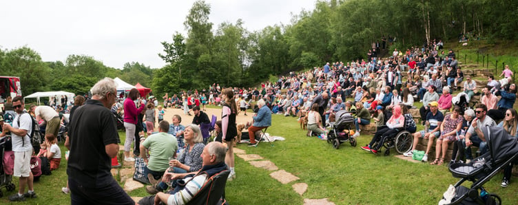 A large crowd gathered at Midsomer Norton's ourdoor amphitheatre.