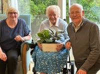 Flowers for Sue to mark her retirement from garden role
