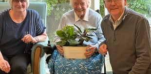 Flowers for Sue to mark her retirement from garden role