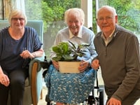 Flowers for Sue to mark her retirement from garden role