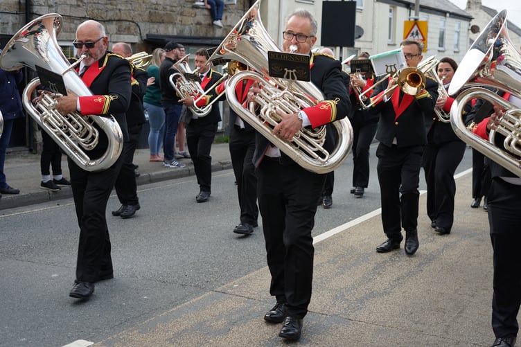 The St Dennis Band on the march at the end of the contest. Picture: Adrian Jasper