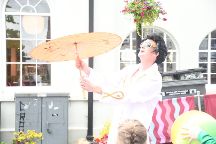 Mike Hogan from Tutshill demonstrates circus skills.