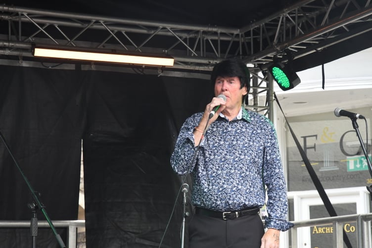 One of the singers on stage