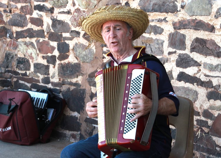 Accordion player Mark Misko gives a rendition at the West Somerset Folk Festival. PHOTO: George Ody.