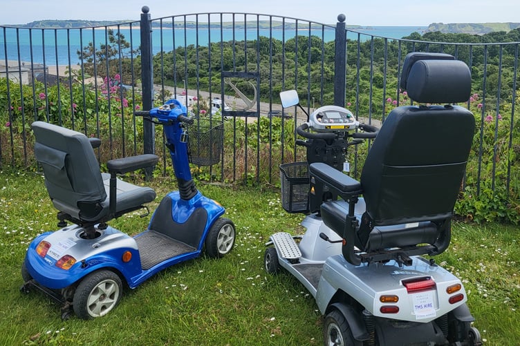 Mobility scooters at Tenby