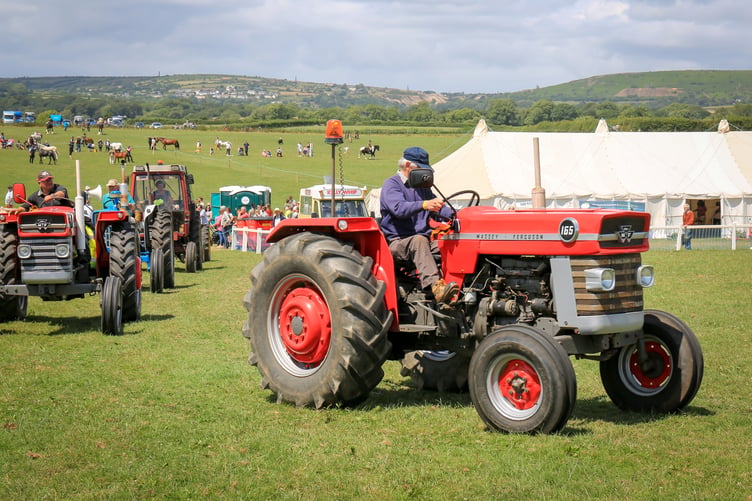 The traditional parade of tractors is a real crowd pleaser