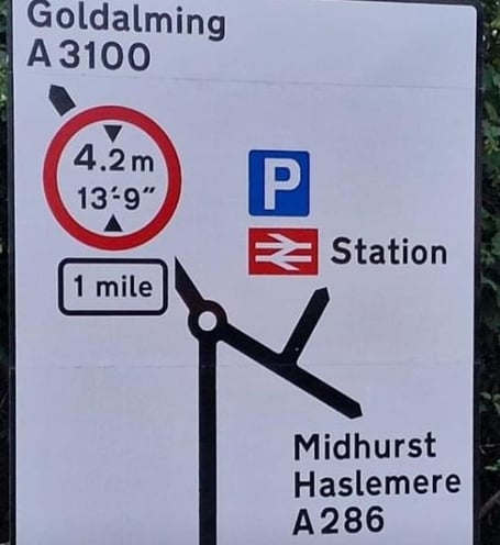 Incorrect Godalming sign 