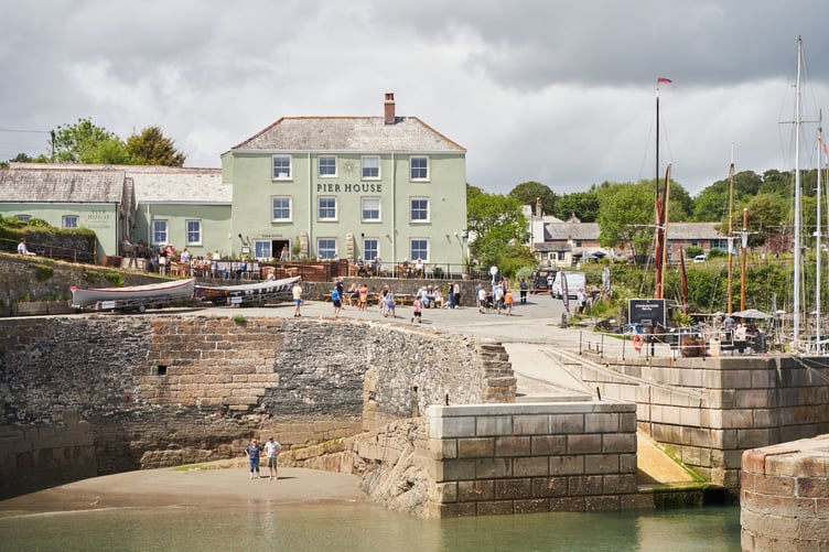 The Pier House sits beside the harbour at Charlestown.