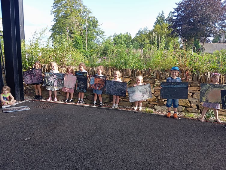 Proudly presenting their finished art pieces. (Picture: Liskeard Lions)