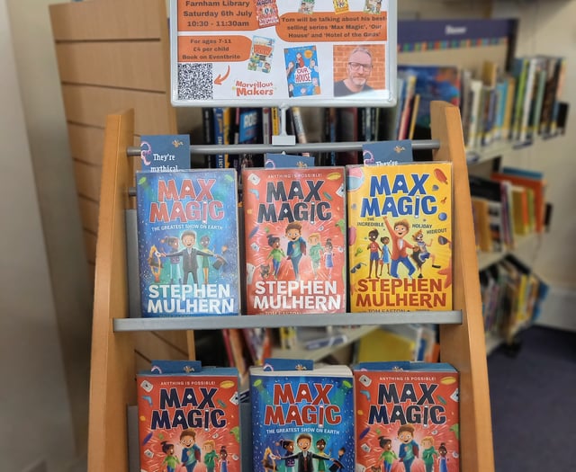 Author launching Summer Reading Challenge at Farnham Library