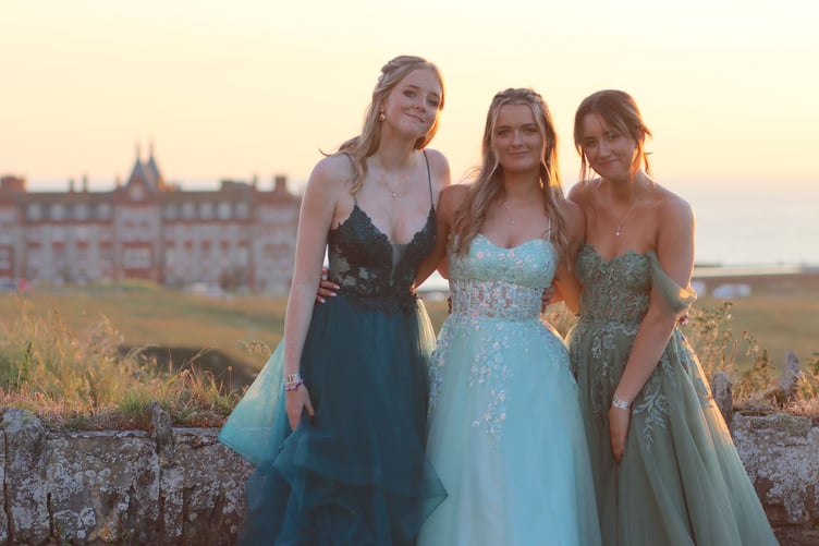 The sun shone as the pupils arrived for their prom.