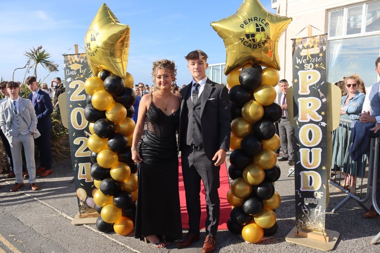 A red carpet was laid out for pupils at the prom.