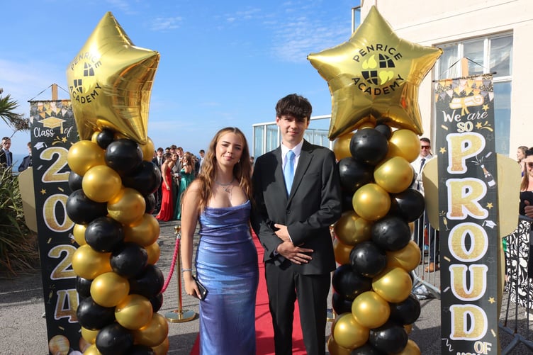 Pupils had their photograph taken after arriving at the prom.