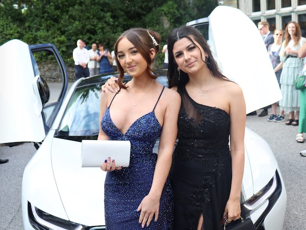 Many pupils travelled in style to the prom in Truro.