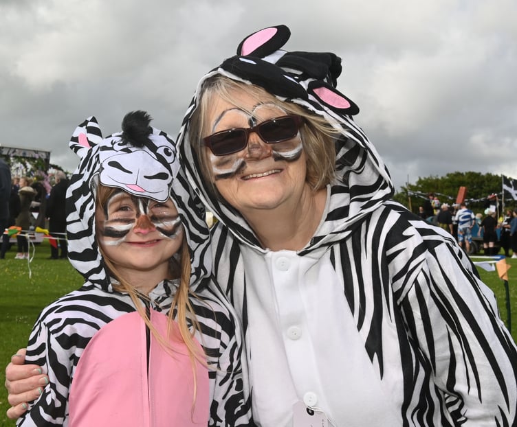 Lara and Madeline as 'Mother and Baby Zebra'. (Picture: Adrian Jasper)
