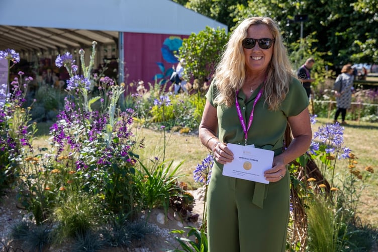 Victoria Cucknell, from Perranporth, won a silver gilt medal for her garden. Picture: Sarah Cuttle