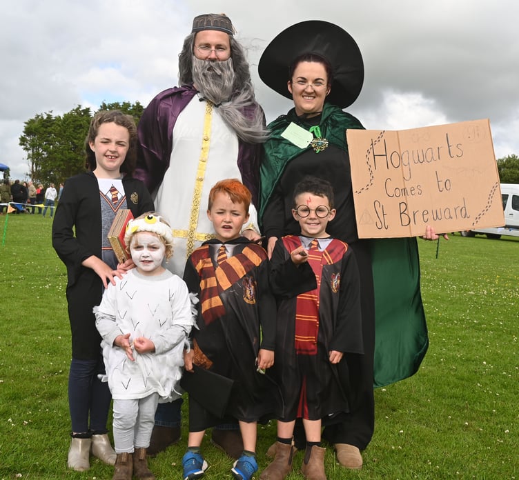 The Couch family with "Hogwarts come to St Breward". (Picture: Adrian Jasper)