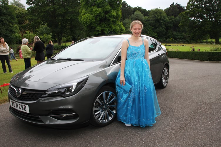Holly Shoots arrives for the West Somerset College prom. PHOTO: George Ody.