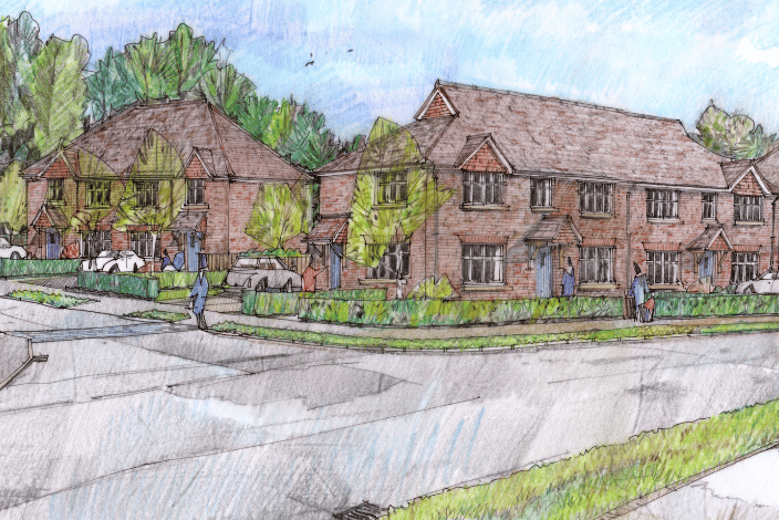 Early stage artistic impression of the new homes
