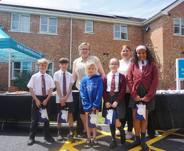 Pupils win prizes as mayor opens care home extension