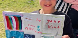 Children create cards to welcome residents to Brightwells Yard