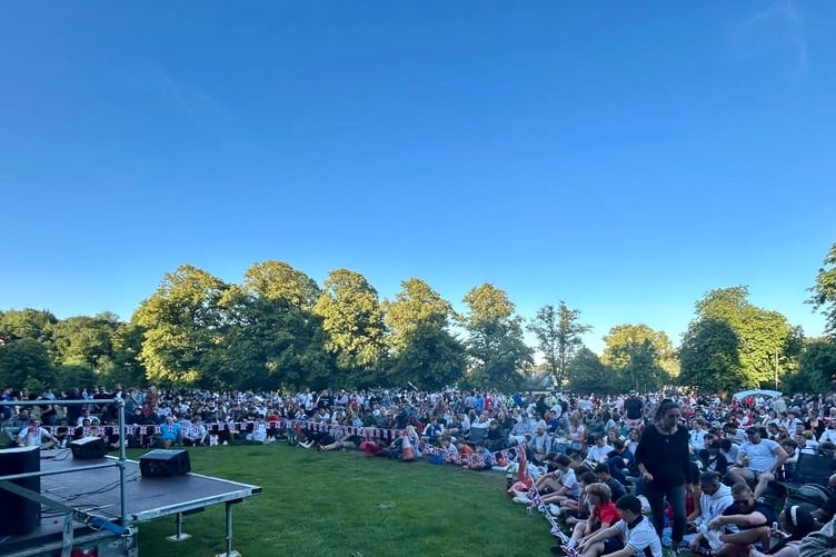 People from all ages were out with their chairs and picnic rugs to watch the final on Lion Green